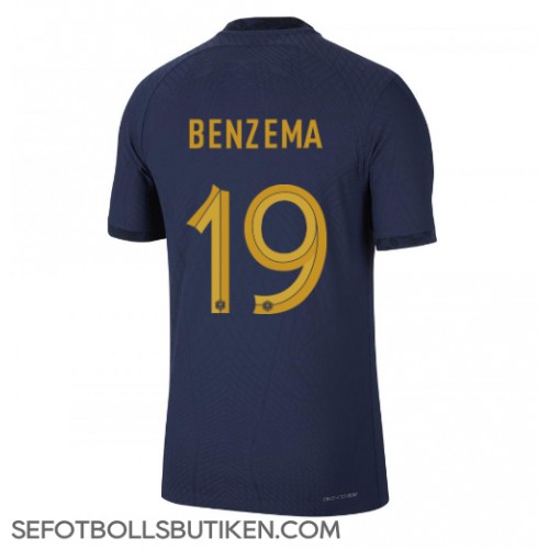 Frankrike Karim Benzema #19 Replika Hemma matchkläder VM 2022 Korta ärmar